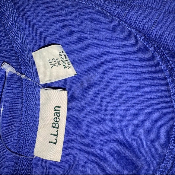 L.L. Bean quarter zip quilted pullover Blue XS Petite - Picture 7 of 8